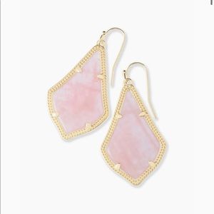 Alex Gold Drop Earrings In Rose Quartz